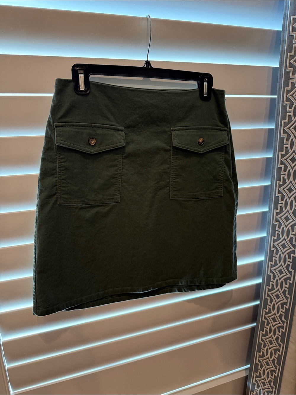 LOFT Olive Green Utility Pocket Mini Skirt